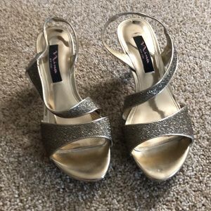 Strappy gold Nina of New York heeled sandals